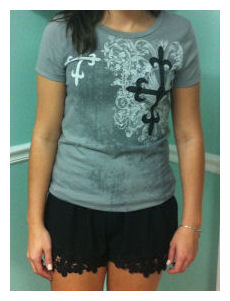 Gray T-Shirt with Black and White Crosses