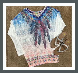 Peacock Feather Top-Pink