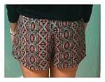 Red & Black Aztec Print Shorts