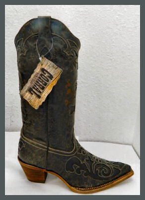 Corral - Black Vintage Lizard Inlay