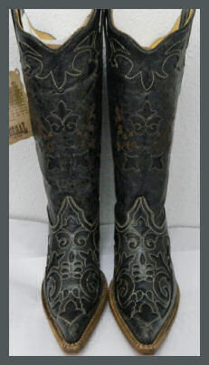 Corral - Black Vintage Lizard Inlay