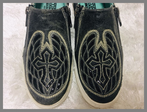 Corral Sneakers - Black Cross & Wings Inlay & Embroidery